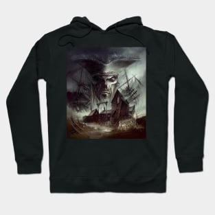 Ghost Ship pirate - digital drawing - Color Hoodie